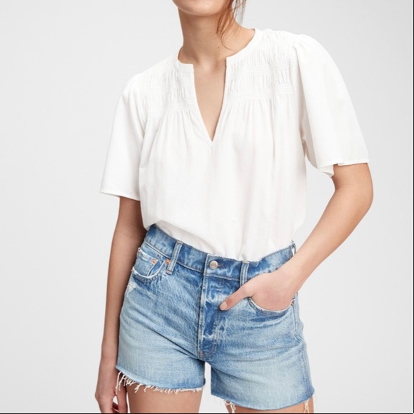 GAP Tops - Smocked Flutter Sleeve T-Shirt